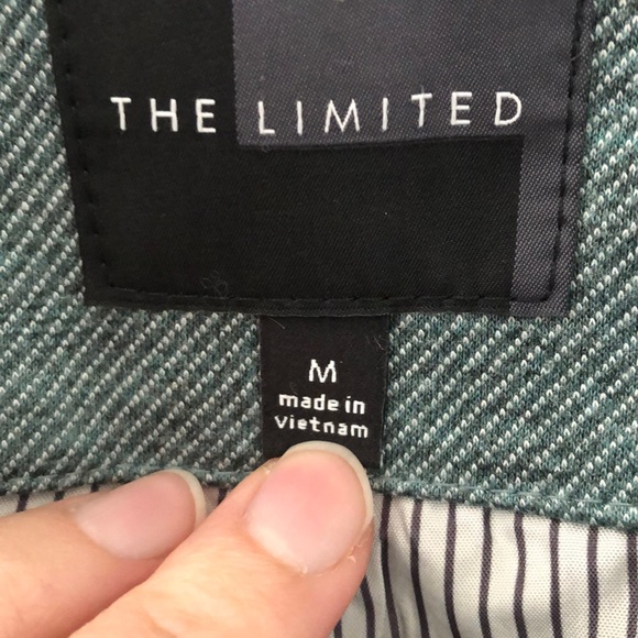 The Limited 3/4 Ruched Sleeve Green Blazer M - Picture 3 of 4